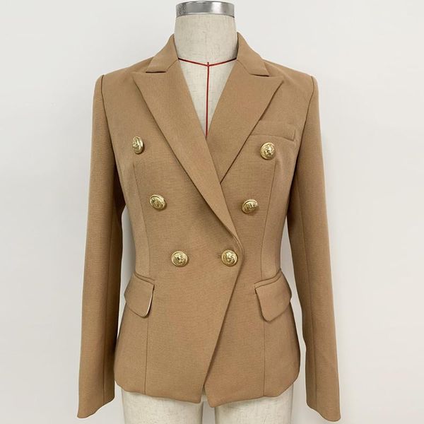 2021 fashion designer blazer women's lion buttons double breasted pique jacket brown suits & blazers, White;black
2021 fashion designer blazer women's lion buttons double breasted pique jacket brown suits & blazers, White;black