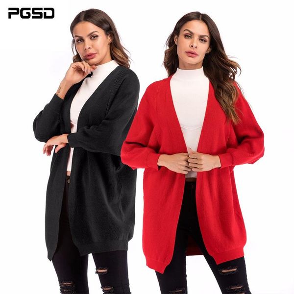 women's sweaters pgsd autumn winter simple fashion pure color women clothes loose medium-length bat sleeve knitted sweater shawl cardig, White;black
women's sweaters pgsd autumn winter simple fashion pure color women clothes loose medium-length bat sleeve knitted sweater shawl cardig, White;black