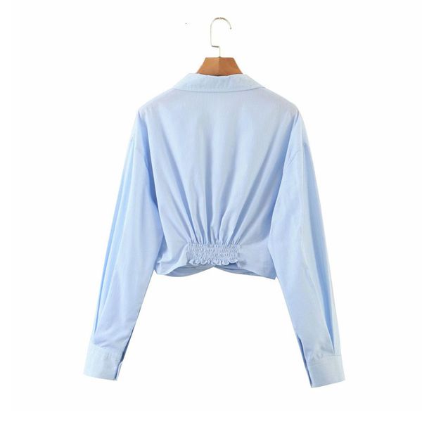 blouses lapel long-sleeved single-breasted blue summer short exposed navel women's shirt loose thin leisure vacation chic female, White
blouses lapel long-sleeved single-breasted blue summer short exposed navel women's shirt loose thin leisure vacation chic female, White