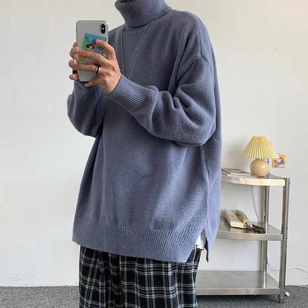 men's sweaters men solid colorful turtleneck sweater 2021 mens harajuku knitted vintage pullovers male oversized korean y2k, White;black
men's sweaters men solid colorful turtleneck sweater 2021 mens harajuku knitted vintage pullovers male oversized korean y2k, White;black