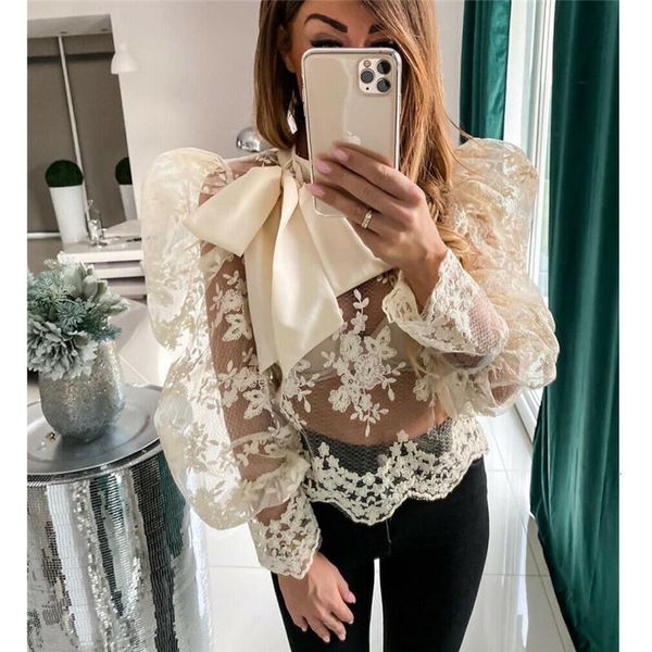 women's blouses & shirts puff long sleeve sheer mesh floral ladies casual loose blouse shirt ho8p, White
women's blouses & shirts puff long sleeve sheer mesh floral ladies casual loose blouse shirt ho8p, White