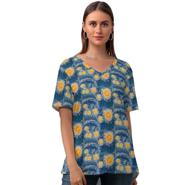 women's t-shirt vangogh ladies fashion casual t shirt v neck printed short-sleeve tshirt large, White
women's t-shirt vangogh ladies fashion casual t shirt v neck printed short-sleeve tshirt large, White