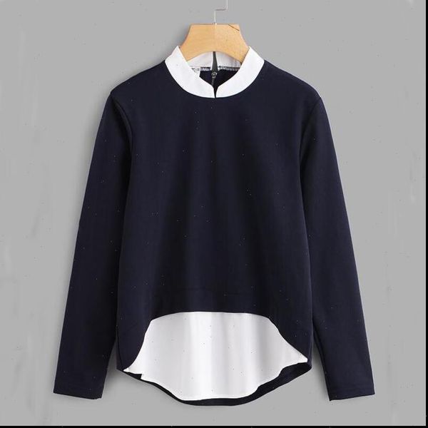 long sleeve casual patchwork fake women shirt two pieces plus size 5xl feminina, White
long sleeve casual patchwork fake women shirt two pieces plus size 5xl feminina, White
