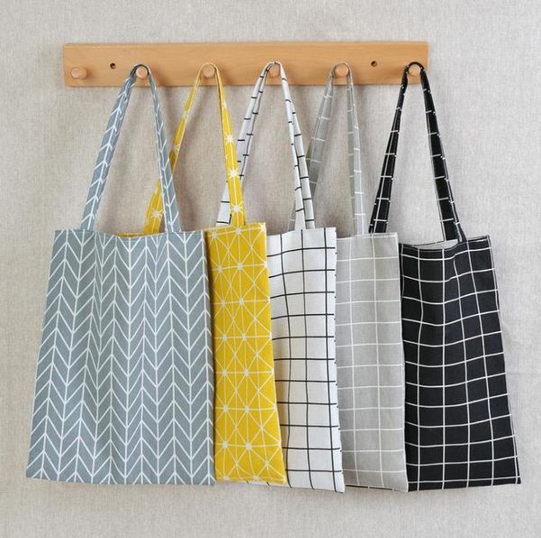 50pcs fashion women cotton linen eco reusable tote handbag fashion plaid shoulder bag sundries stroage pouch wholesale
50pcs fashion women cotton linen eco reusable tote handbag fashion plaid shoulder bag sundries stroage pouch wholesale