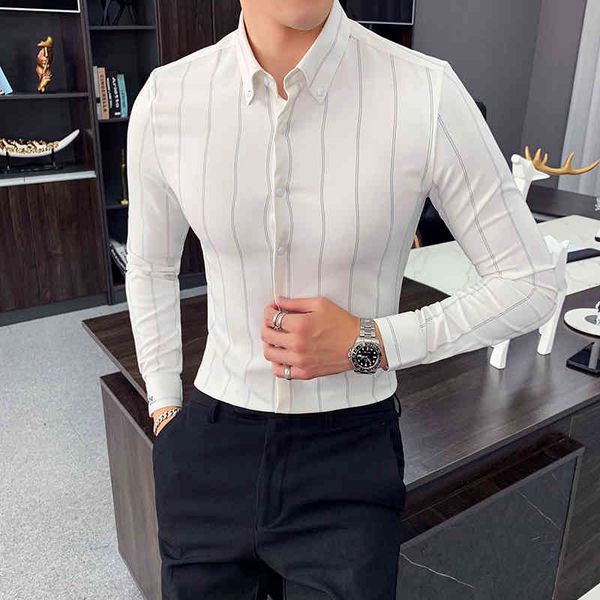 men's casual shirts dress long sleeve vertical stripes slim fit formal wear business clothes 8i7v, White;black
men's casual shirts dress long sleeve vertical stripes slim fit formal wear business clothes 8i7v, White;black