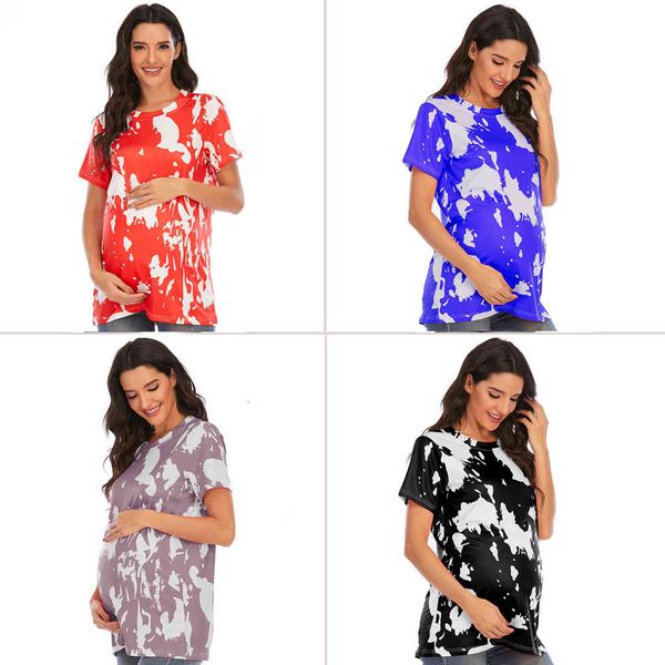 maternity pajamas 6132# digital print maternity tees summer short sleeve loose t shirt clothes for pregnant women pregnancy factory out, White 
maternity pajamas 6132# digital print maternity tees summer short sleeve loose t shirt clothes for pregnant women pregnancy factory out, White
