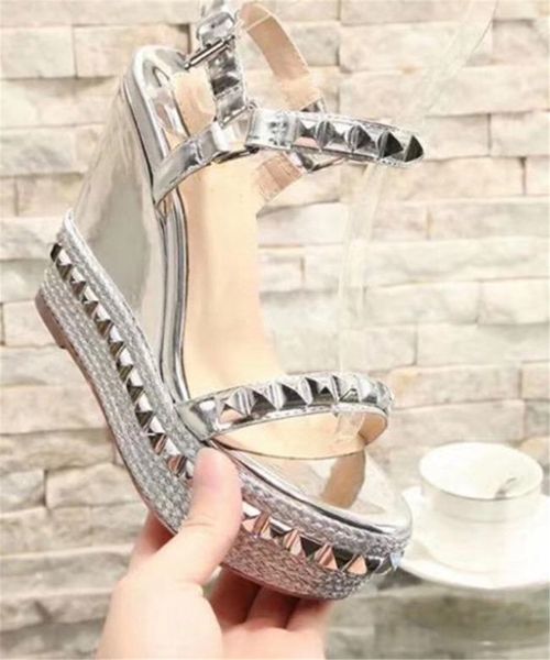 sandals women high heels red bottom cataclou studs wedge platform fashion ladies spikes rivets studded shoe g236, Black
sandals women high heels red bottom cataclou studs wedge platform fashion ladies spikes rivets studded shoe g236, Black