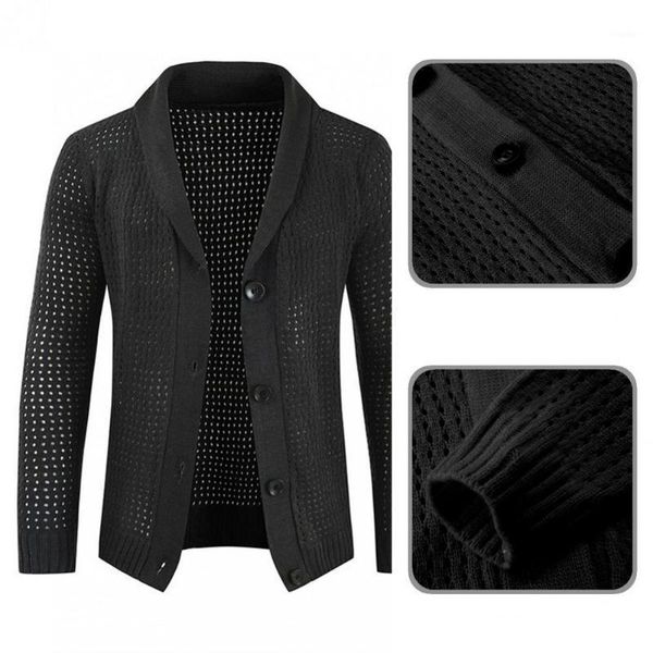 men's sweaters sweater solid color single-breasted anti-shrink knitted winter coat for daily wear, White;black
men's sweaters sweater solid color single-breasted anti-shrink knitted winter coat for daily wear, White;black