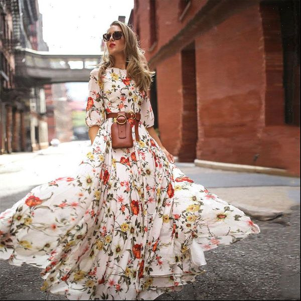 summer long floral print women dresses boho beach tunic maxi party sundress vestidos de festa, Black;gray
summer long floral print women dresses boho beach tunic maxi party sundress vestidos de festa, Black;gray