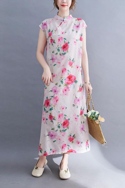 ethnic clothing 2021 chinese cheongsam dress retro long qipao oriental style cotton and linen floral printing design stand-up collar, Red
ethnic clothing 2021 chinese cheongsam dress retro long qipao oriental style cotton and linen floral printing design stand-up collar, Red