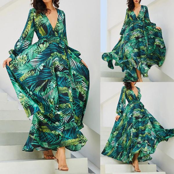 casual dresses fashion boho long dress for women v neck sleeve print belt large hem beach maxi elegant women's vestidos 2021, Black;gray
casual dresses fashion boho long dress for women v neck sleeve print belt large hem beach maxi elegant women's vestidos 2021, Black;gray