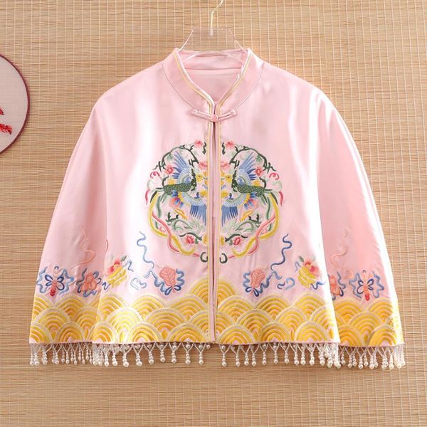 ethnic clothing chinese style spring autumn women embroidery cloak retro print elegant loose lady luxurious beading tassels shawl coat, Red
ethnic clothing chinese style spring autumn women embroidery cloak retro print elegant loose lady luxurious beading tassels shawl coat, Red