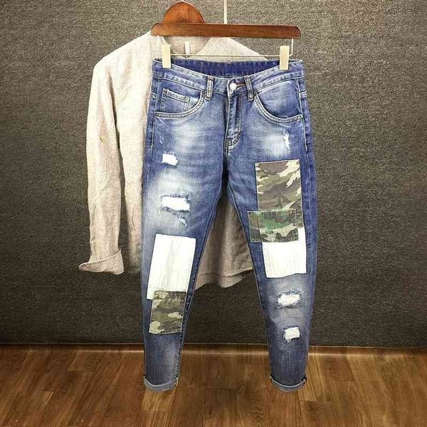 jeans fashion streetwear men jeans retro blue elastic cotton slim fit camouflage patches designer ripped denim trousers hip hop pants
jeans fashion streetwear men jeans retro blue elastic cotton slim fit camouflage patches designer ripped denim trousers hip hop pants