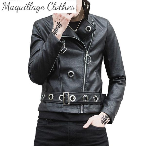 men hip hop leather jackets coats zipper nightclub outwear male singer stage costume men's, Black;brown
men hip hop leather jackets coats zipper nightclub outwear male singer stage costume men's, Black;brown
