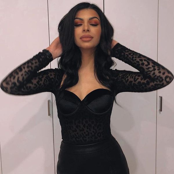 autumn women fashion mesh leopard stitching bodysuits pullover square collar long sleeve slim short jumpsuits women's & rompers, Black;white
autumn women fashion mesh leopard stitching bodysuits pullover square collar long sleeve slim short jumpsuits women's & rompers, Black;white