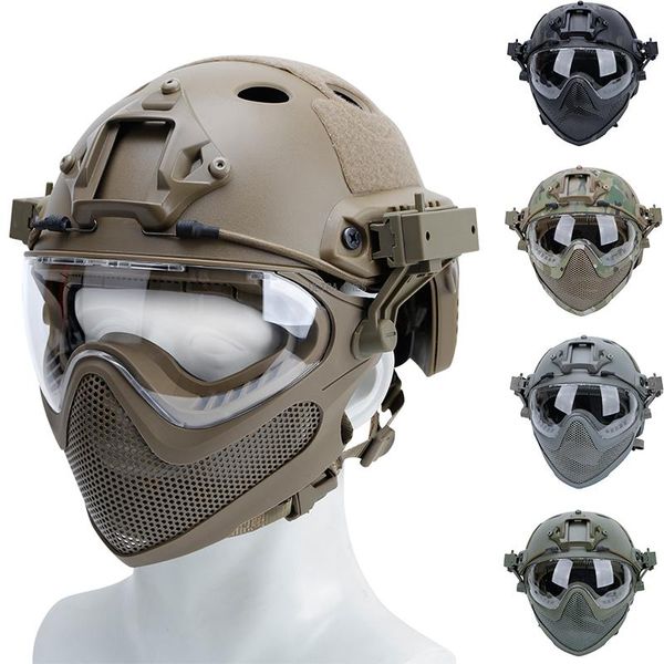cycling helmets tactical full face helmet mask paintball training protective windproof camouflage combat
cycling helmets tactical full face helmet mask paintball training protective windproof camouflage combat