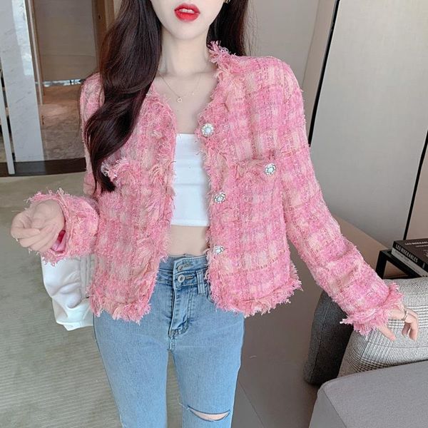 women's jackets 2021 runway fall winter short coat for casual o neck long sleeve tweed tassel jacket female fashion outwear top, Black;brown
women's jackets 2021 runway fall winter short coat for casual o neck long sleeve tweed tassel jacket female fashion outwear top, Black;brown