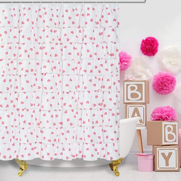 ruffle shower curtain - white farmhouse bath curtains for the bathroom with hooks,72 inch,heart pattern,gypsy decorations
ruffle shower curtain - white farmhouse bath curtains for the bathroom with hooks,72 inch,heart pattern,gypsy decorations