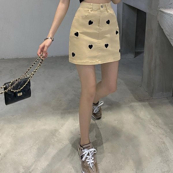 summer women mini skirts korean high waist skirt love embroidery a-line womens, Black
summer women mini skirts korean high waist skirt love embroidery a-line womens, Black