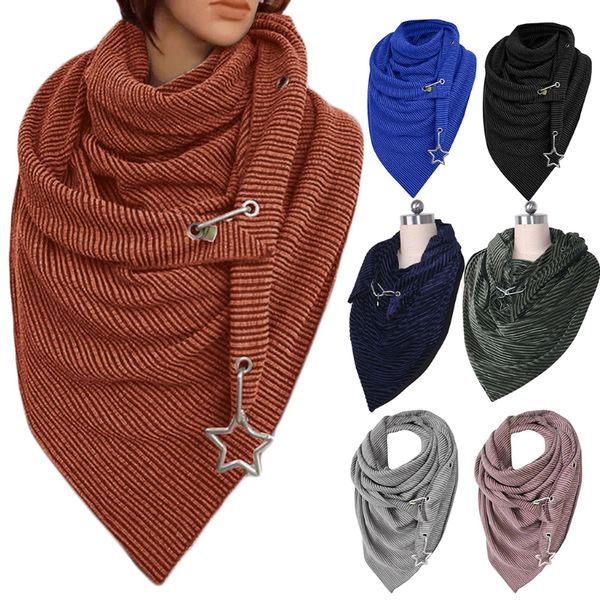 women winter thicken large scarf with button hook star pendant casual solid color ribbed triangle shawl wrap outdoor neck warmer, Blue;gray
women winter thicken large scarf with button hook star pendant casual solid color ribbed triangle shawl wrap outdoor neck warmer, Blue;gray