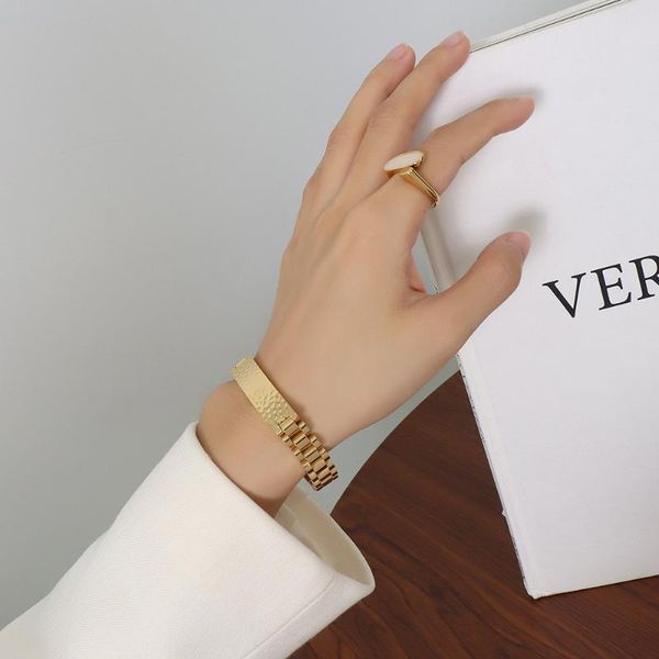 link, chain french stainless gold plated bracelets for women lady hip hop charm bracelet punk jewelry 2021 trend, Black
link, chain french stainless gold plated bracelets for women lady hip hop charm bracelet punk jewelry 2021 trend, Black