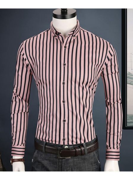 men's casual shirts trendy designer men dress shirt long sleeve striped slim fit comfort soft button down cotton clothing, White;black
men's casual shirts trendy designer men dress shirt long sleeve striped slim fit comfort soft button down cotton clothing, White;black