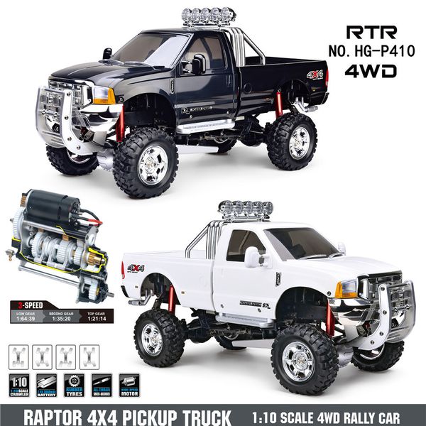 hg p410 1/10 2.4g 4wd remote control rc car 3 speed pickup truck rally vehicles without battery charger toy model
hg p410 1/10 2.4g 4wd remote control rc car 3 speed pickup truck rally vehicles without battery charger toy model