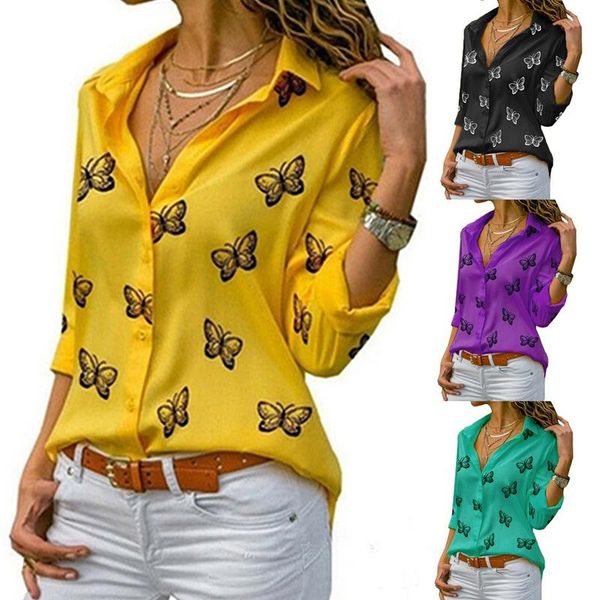women's blouses & shirts s-5xl long sleeve turn-down collar blouse shirt casual elegant work fashion butterfly print women, White
women's blouses & shirts s-5xl long sleeve turn-down collar blouse shirt casual elegant work fashion butterfly print women, White