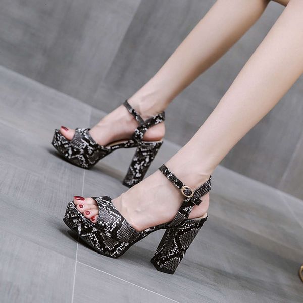 snake pattern women's sho summer black fish mouth high heels straight buckle thick heel sandals
snake pattern women's sho summer black fish mouth high heels straight buckle thick heel sandals