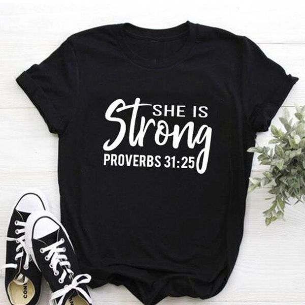 women's t-shirt she is strong bible aesthetic christian plus size women shirts clothed with strength and dignity cotton drop ship, White
women's t-shirt she is strong bible aesthetic christian plus size women shirts clothed with strength and dignity cotton drop ship, White