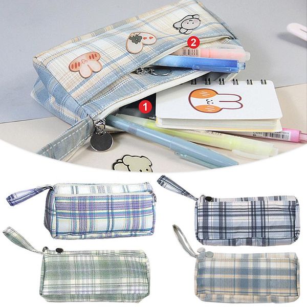 storage bags retro checked pencil case high capacity pen colorful lattice cosmetic bag makeup brush organizer students stationery
storage bags retro checked pencil case high capacity pen colorful lattice cosmetic bag makeup brush organizer students stationery