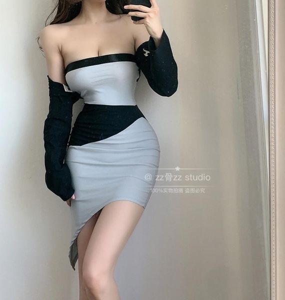 casual dresses kawaii elegant full sleeve autumn + patchwork irregular skinny hip chest wrapping tank mini dress korean qi6m, Black;gray
casual dresses kawaii elegant full sleeve autumn + patchwork irregular skinny hip chest wrapping tank mini dress korean qi6m, Black;gray