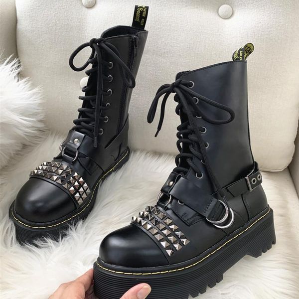 boots fashion ladies rivet women's spring and autumn british style wild thick bottom lace-up casual women shoes, Black
boots fashion ladies rivet women's spring and autumn british style wild thick bottom lace-up casual women shoes, Black