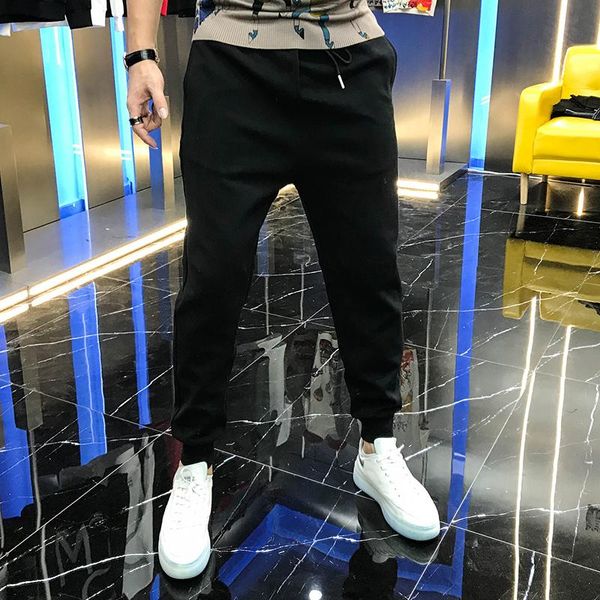 men's autumn versatile simple mid waist korean version slim lace up elastic solid color corset casual pants fashion men, Black
men's autumn versatile simple mid waist korean version slim lace up elastic solid color corset casual pants fashion men, Black