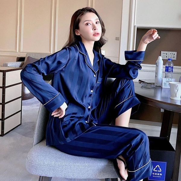 women's sleepwear spring striped women pajamas set print long sleeve trouser suits loungewear loose bathrobe pyjama pour femme sat, Black;red
women's sleepwear spring striped women pajamas set print long sleeve trouser suits loungewear loose bathrobe pyjama pour femme sat, Black;red