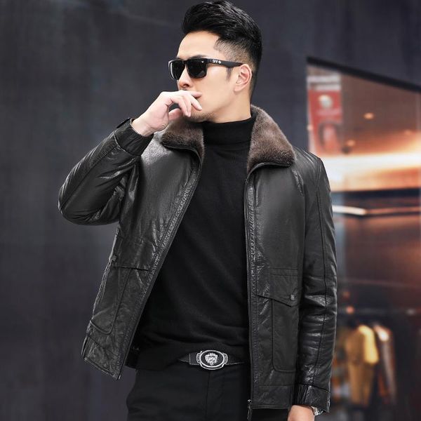 men's leather & faux warm thick 100% genuine jacket men winter 2021 short cowhide coats male real liner jackets veste homme gxy900, Black
men's leather & faux warm thick 100% genuine jacket men winter 2021 short cowhide coats male real liner jackets veste homme gxy900, Black