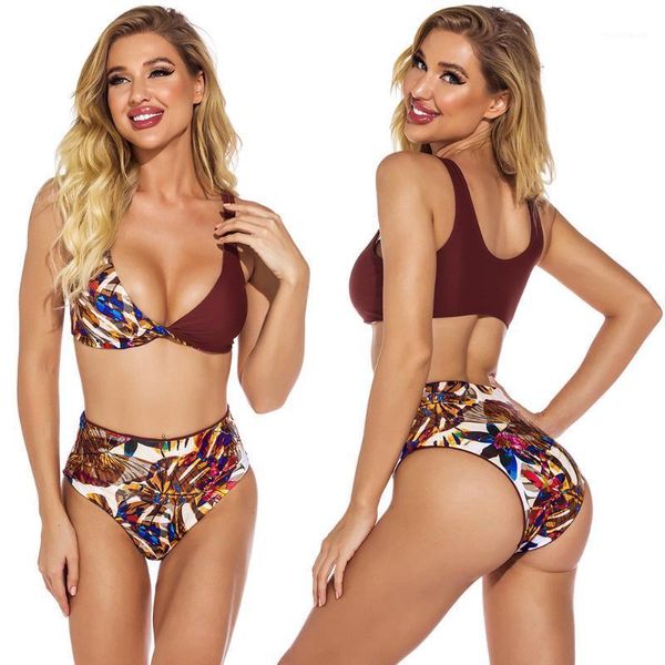 women's swimwear high waist printed bikini 2021 woman fashion summer floral bathing suit beachwear bikinis mujer push up, White;black
women's swimwear high waist printed bikini 2021 woman fashion summer floral bathing suit beachwear bikinis mujer push up, White;black