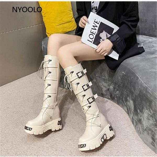 boots nyoolo 2021 thick-soled leather knee high all-match women's retro punk heighten lace-up military mujer, Black
boots nyoolo 2021 thick-soled leather knee high all-match women's retro punk heighten lace-up military mujer, Black