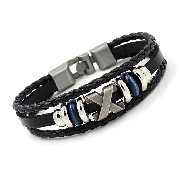 wristbands popular hand decoration x rivet letter leather bracelet punk multi-layer woven men's and women's beads bangles, Golden;silver
wristbands popular hand decoration x rivet letter leather bracelet punk multi-layer woven men's and women's beads bangles, Golden;silver