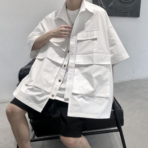 men's casual shirts goth men summer half sleeve button up shirt thin loose streetwear mens fashion clothing trends holiday beach white, White;black
men's casual shirts goth men summer half sleeve button up shirt thin loose streetwear mens fashion clothing trends holiday beach white, White;black