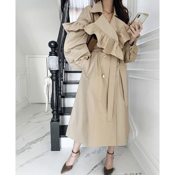 women's trench coats 2021 spring autumn french solid retro double breasted office lady plus size women clothes u503, Tan;black
women's trench coats 2021 spring autumn french solid retro double breasted office lady plus size women clothes u503, Tan;black