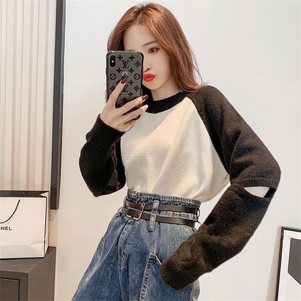 women's sweaters sweater simple casual loose long sleeve autumn 2021 raglan contrasting color stitching knitted bottoming shirt, White;black
women's sweaters sweater simple casual loose long sleeve autumn 2021 raglan contrasting color stitching knitted bottoming shirt, White;black