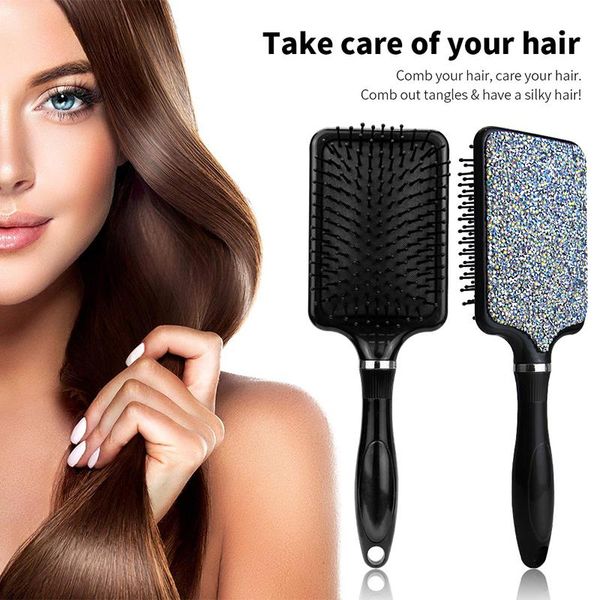 hair scalp massage comb nylon hairbrush quicksand diamond anti-static brush professional salon hairdressing tools brushes, Silver
hair scalp massage comb nylon hairbrush quicksand diamond anti-static brush professional salon hairdressing tools brushes, Silver
