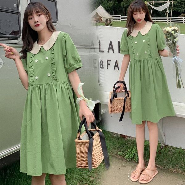 39133# maternity dress summer chiffon short sleeves loose stylish sweety pregnant women mom dresses, White
39133# maternity dress summer chiffon short sleeves loose stylish sweety pregnant women mom dresses, White