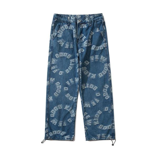 men's jeans young brand fashion loose casual jacquard trend high street mid-waist straight-leg pants wide-leg hip hop, Blue
men's jeans young brand fashion loose casual jacquard trend high street mid-waist straight-leg pants wide-leg hip hop, Blue