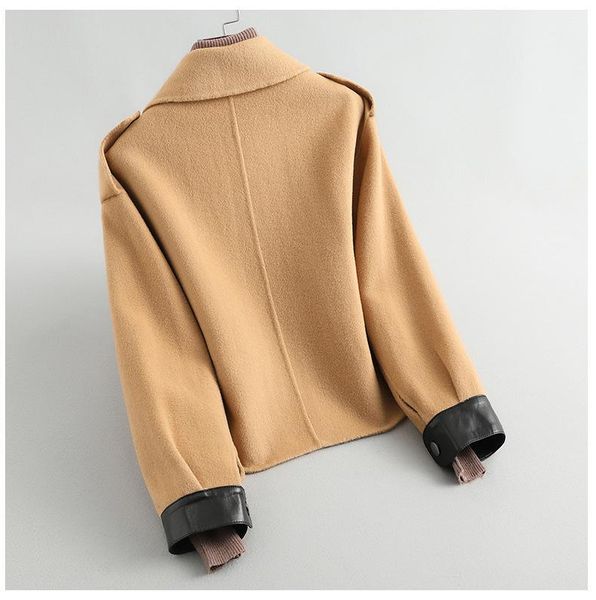 women's wool & blends elegant 100% coat female manteau femme hiver 2021 korean vintage woolen jacket women casual blend overcoat 07, Black
women's wool & blends elegant 100% coat female manteau femme hiver 2021 korean vintage woolen jacket women casual blend overcoat 07, Black