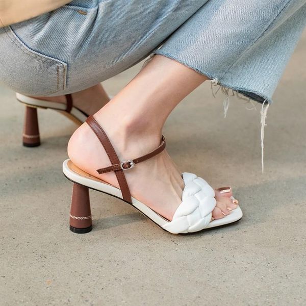 square toe women weave design sandals white leather fashion summer shoes prom silettos 7cm high heels sandalias femmes zapatos dress, Black
square toe women weave design sandals white leather fashion summer shoes prom silettos 7cm high heels sandalias femmes zapatos dress, Black