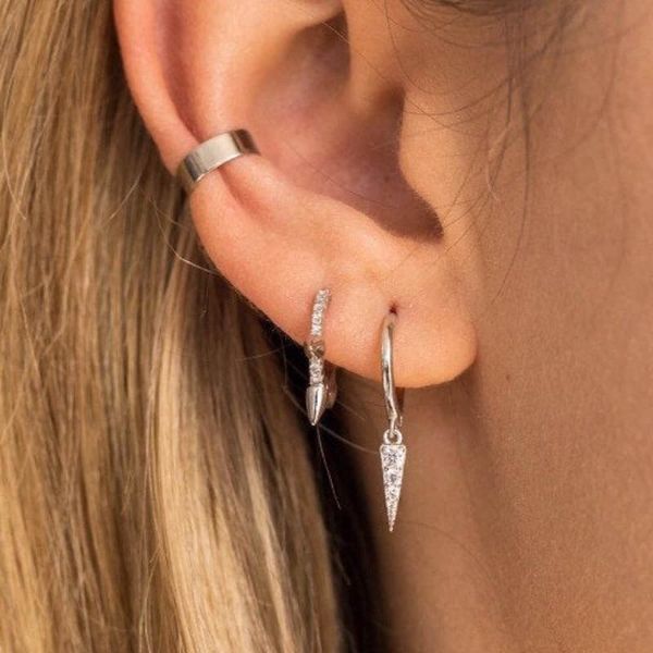 hoop & huggie minimalist gold hoops spike charm cz earrings 925 sterling silver delicatetiny for women korean jewelry 2021, Golden;silver
hoop & huggie minimalist gold hoops spike charm cz earrings 925 sterling silver delicatetiny for women korean jewelry 2021, Golden;silver