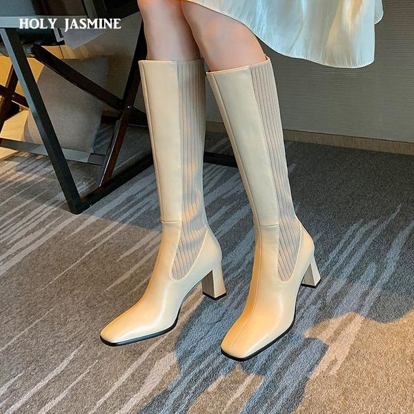 boots 2021 concise fashion square toe female knee high genui leather thick heels pumps winter party casual shoes woman, Black
boots 2021 concise fashion square toe female knee high genui leather thick heels pumps winter party casual shoes woman, Black