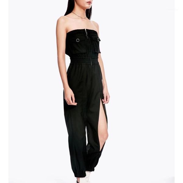 women's jumpsuits & rompers 12.7 tube sleeveless split design pants overalls club party elegant jumpsuit women, Black;white
women's jumpsuits & rompers 12.7 tube sleeveless split design pants overalls club party elegant jumpsuit women, Black;white